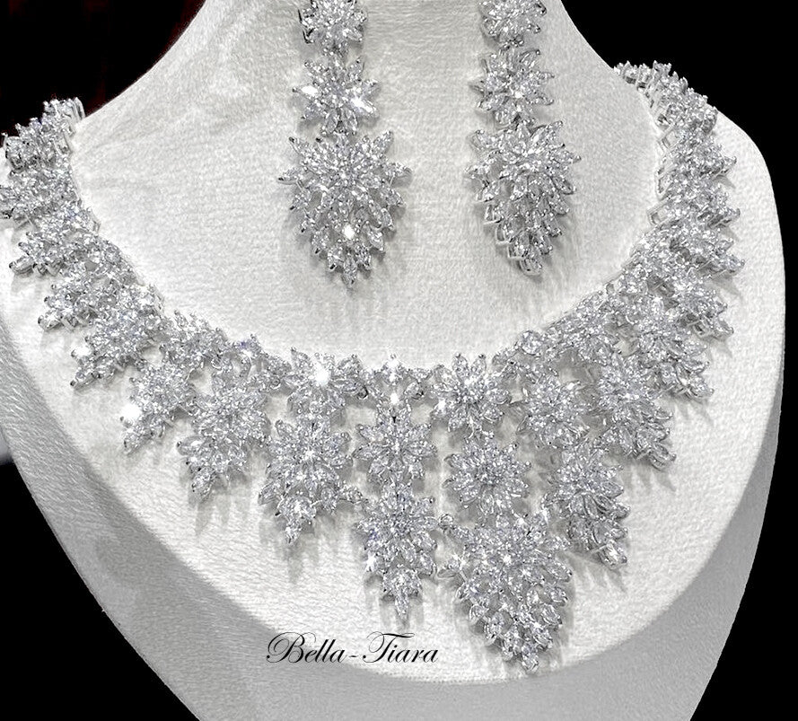 Nataly - Stunning Royal CZ bridal necklace set