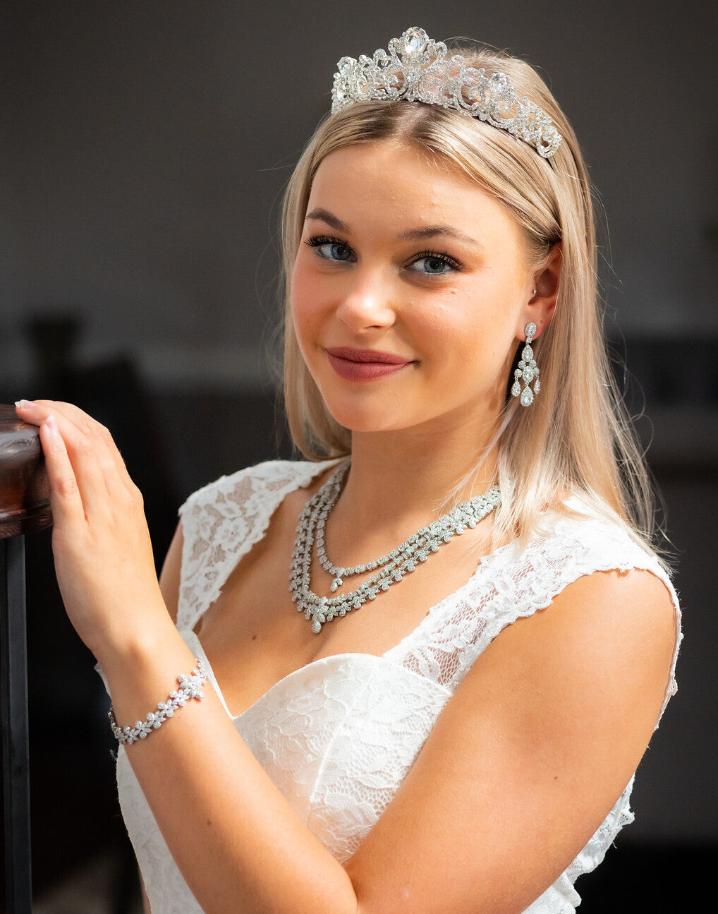 Rheanna- CZ 3pcs bridal necklace set