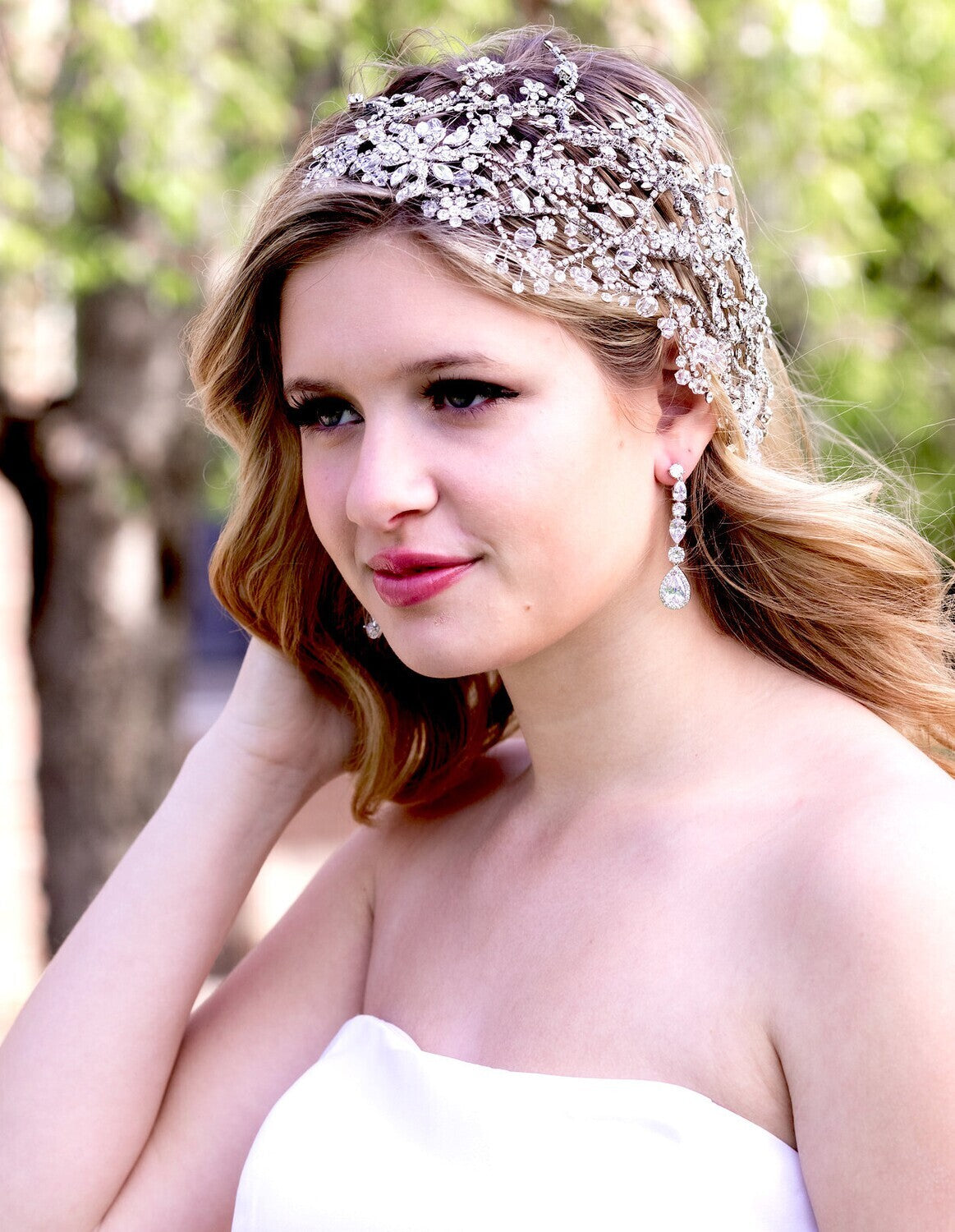 Jacqueline, Swarovski crystal wedding headpiece