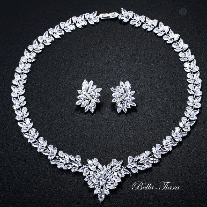 Annamaria - Exquisite CZ wedding necklace set