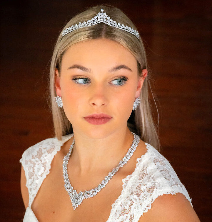 Annamaria - Exquisite CZ wedding necklace set