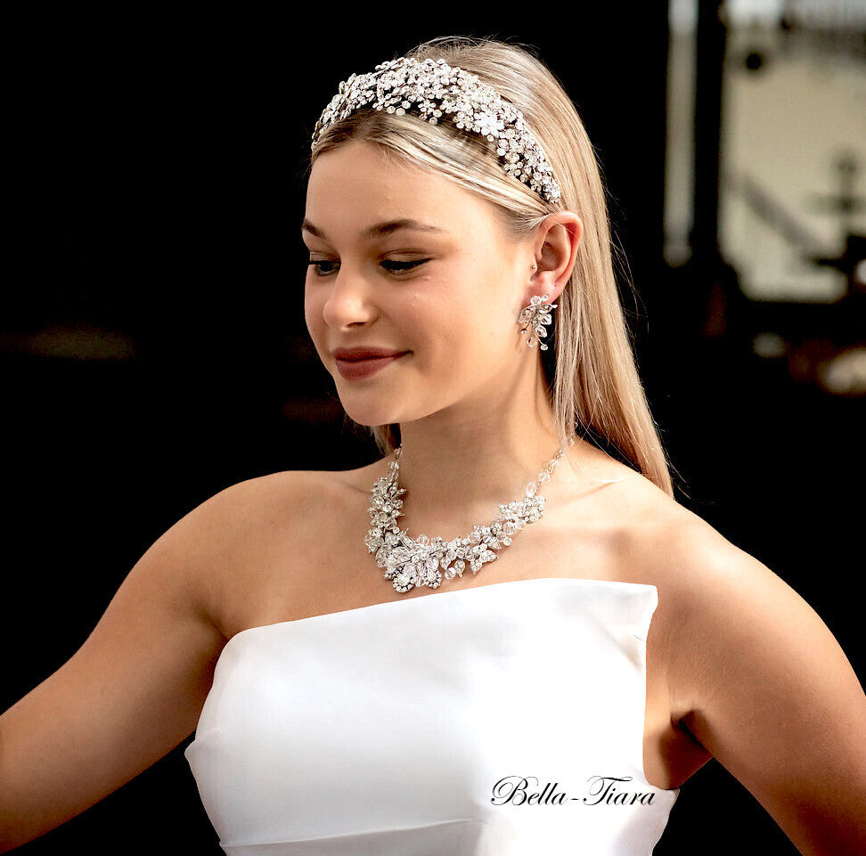 Liana -  Stunning Swarovski crystal bridal necklace set