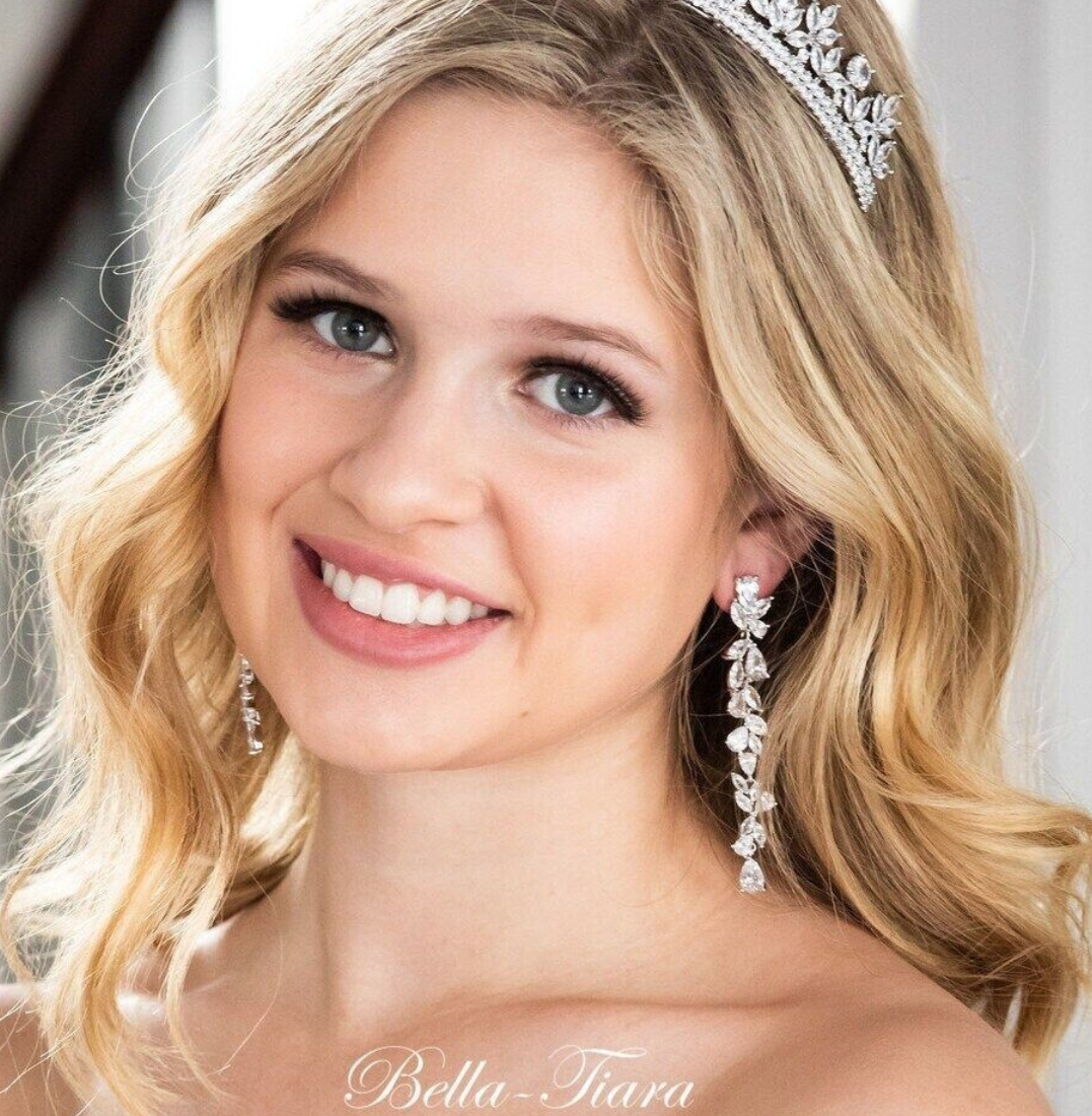 Swarovski crystal vine drop bridal earrings