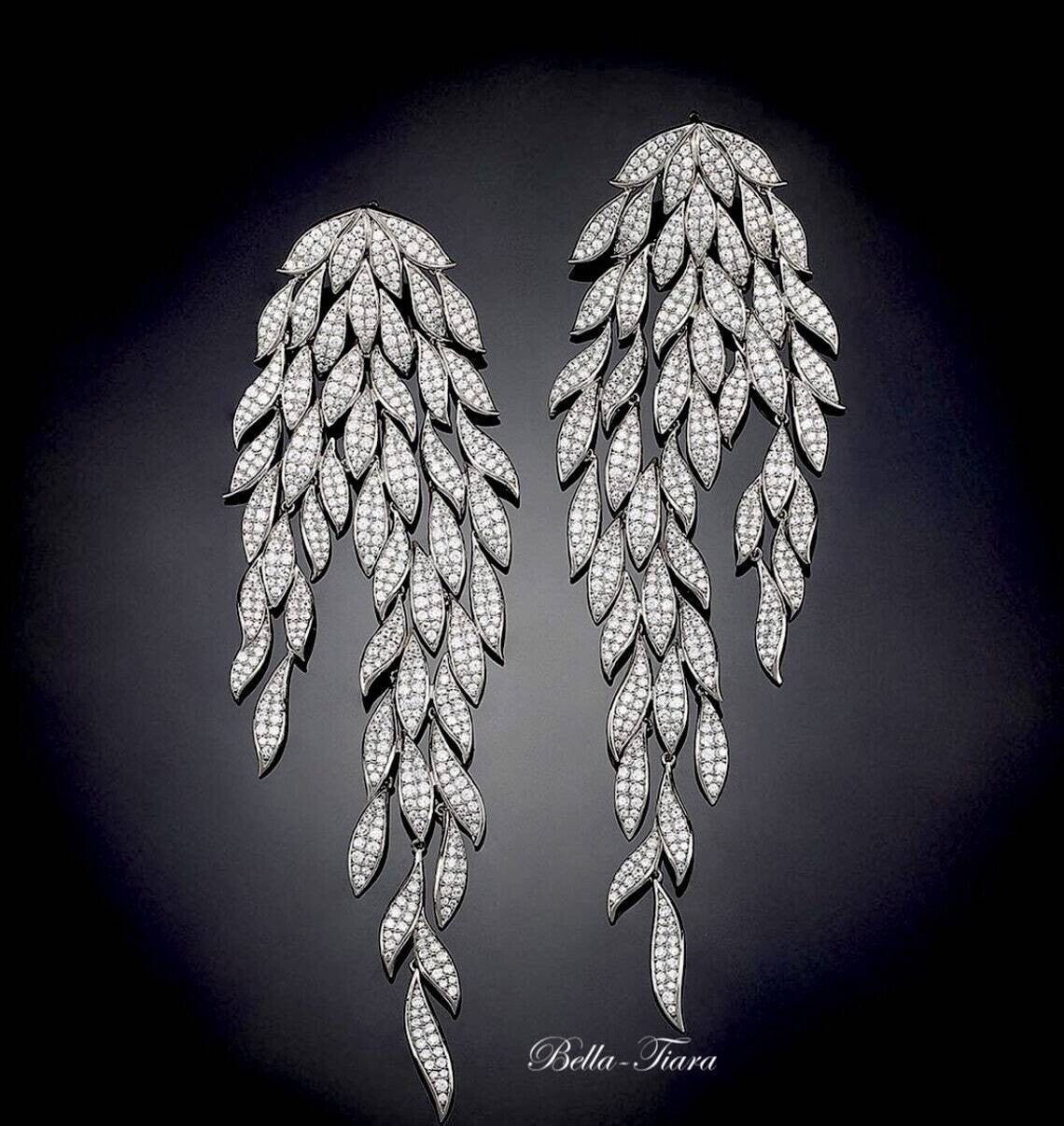 Kiana, Exquisite long drop statement earrings
