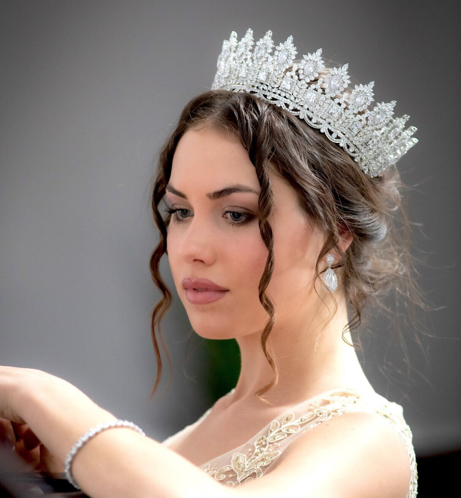 Athena - Swarovski Crystal Gold Crown