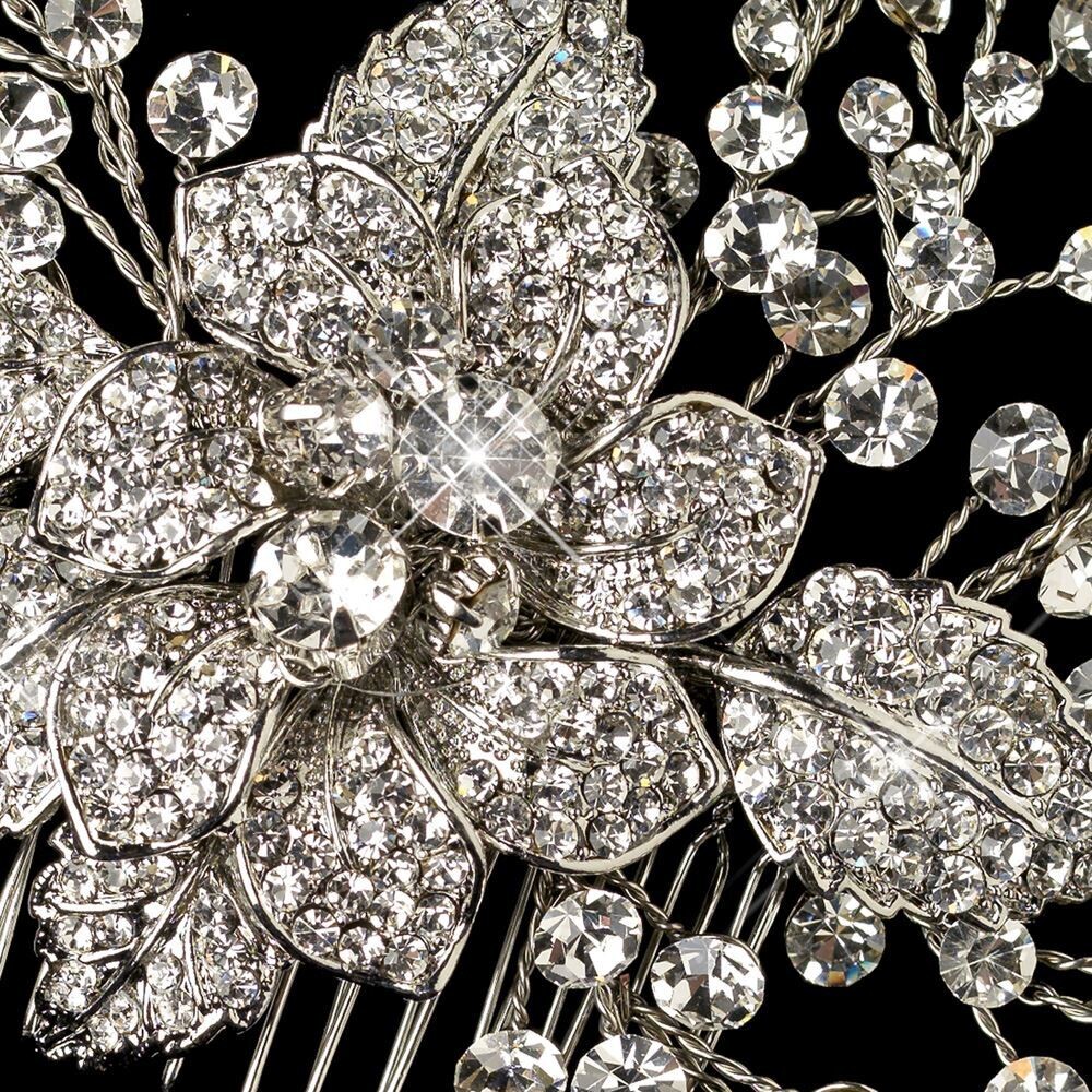 Mariarosa - Swarovski crystal flower hair comb
