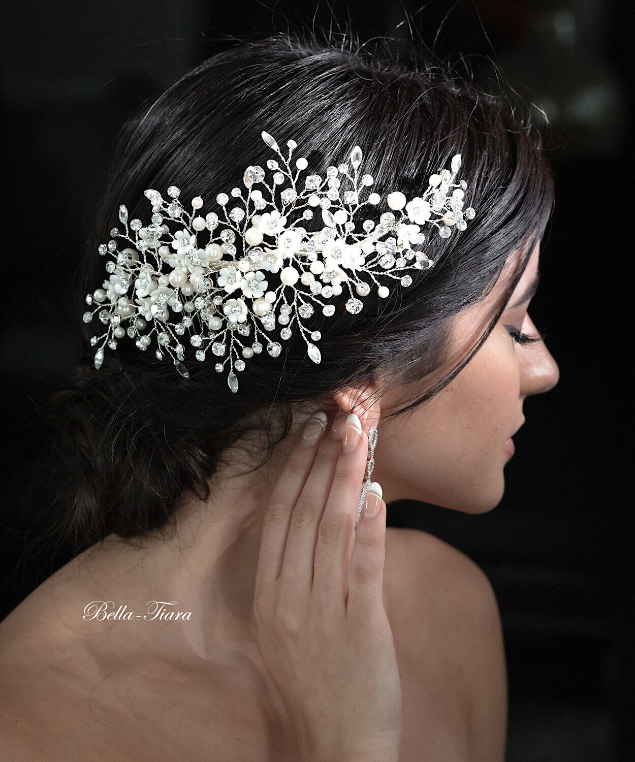 Mariana - Exquisite Crystal and pearl wedding hair comb