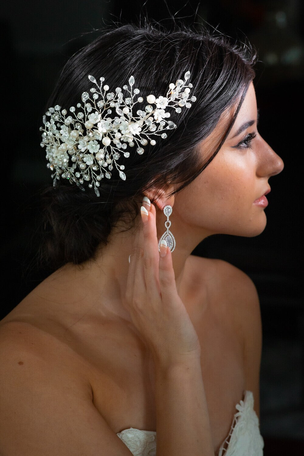 Pearl wedding comb