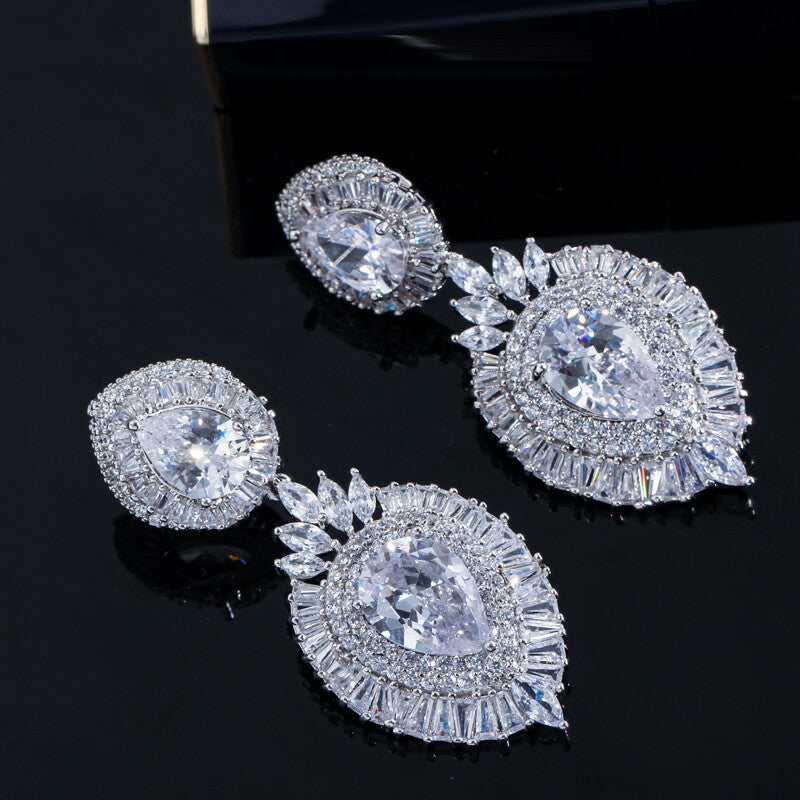 Regina - Exquisite CZ bridal earrings