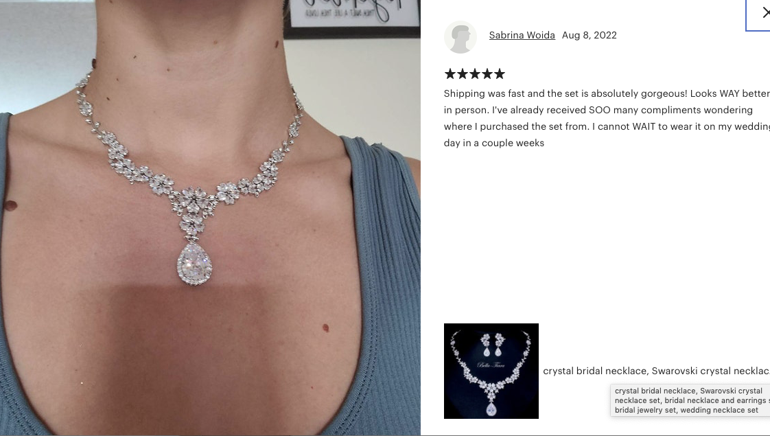 Ginevra - Stunning CZ floral bridal necklace set