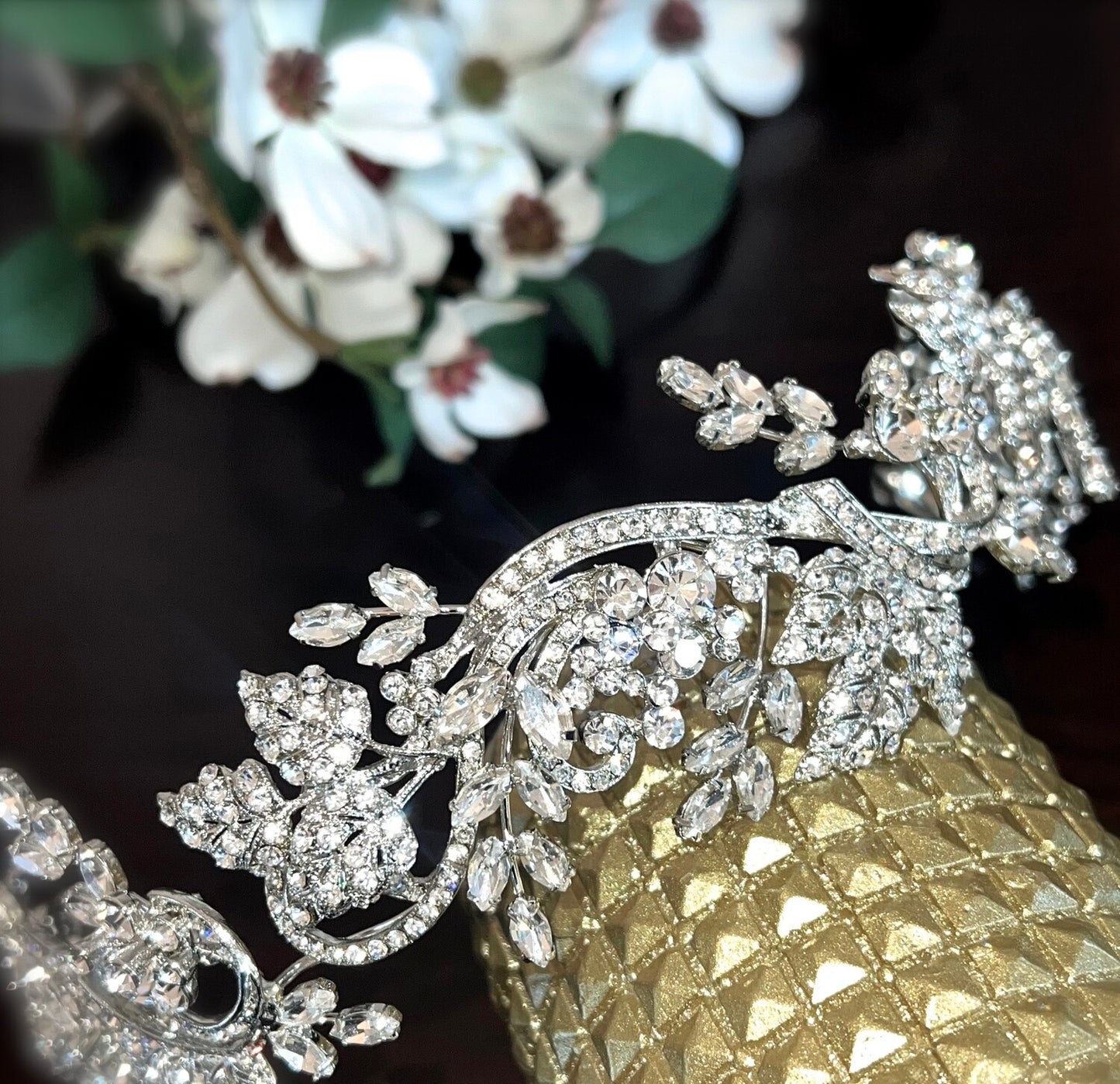 Hallie - Floral Swarovski Crystal Bridal Headpiece