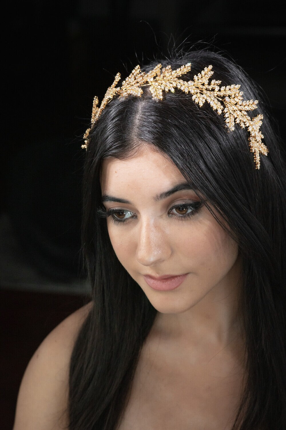 Golden Rita, Gorgeous Swarovski Crystal gold headband
