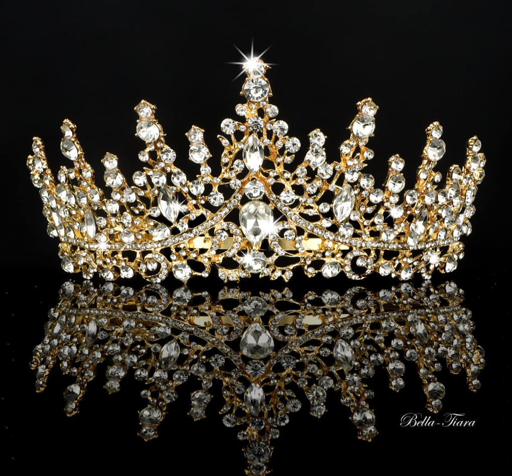 QueenAndrea - Royal crystal rose gold tiara