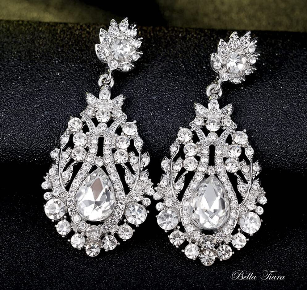 Stefania, Vintage inspired bridal wedding earrings