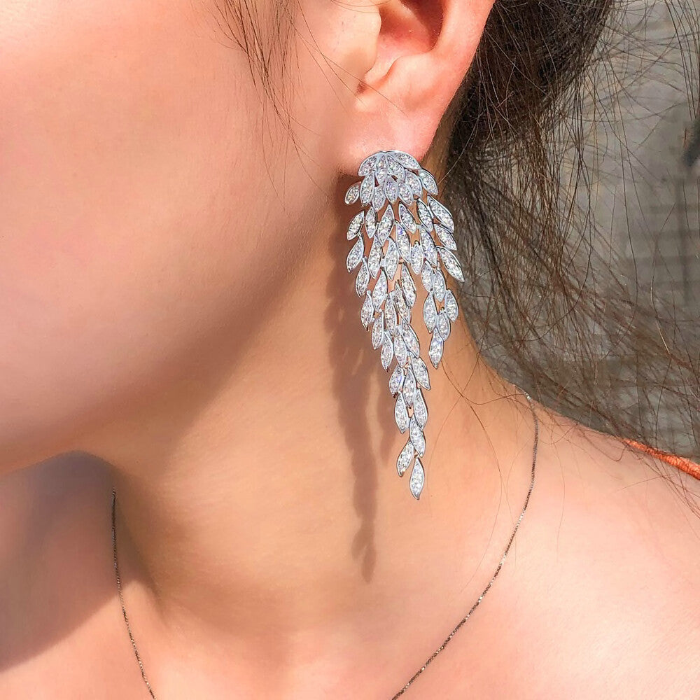Kiana, Exquisite long drop statement earrings