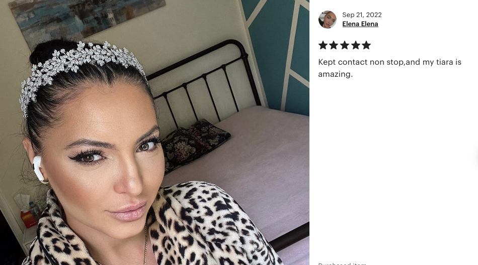 Marianadoro - Swarovski crystal gold wedding Headband