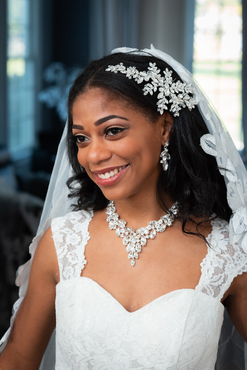 Julieann - Dazzling statement crystal bridal necklace set
