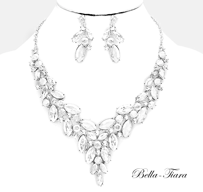 Julieann - Dazzling statement crystal bridal necklace set