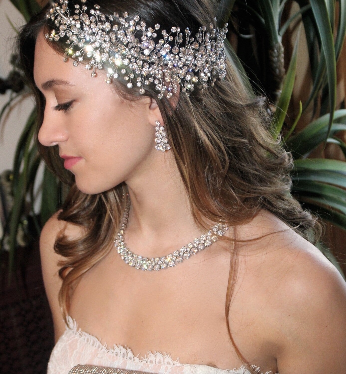 Luna, Swarovski Crystal wedding Headpiece