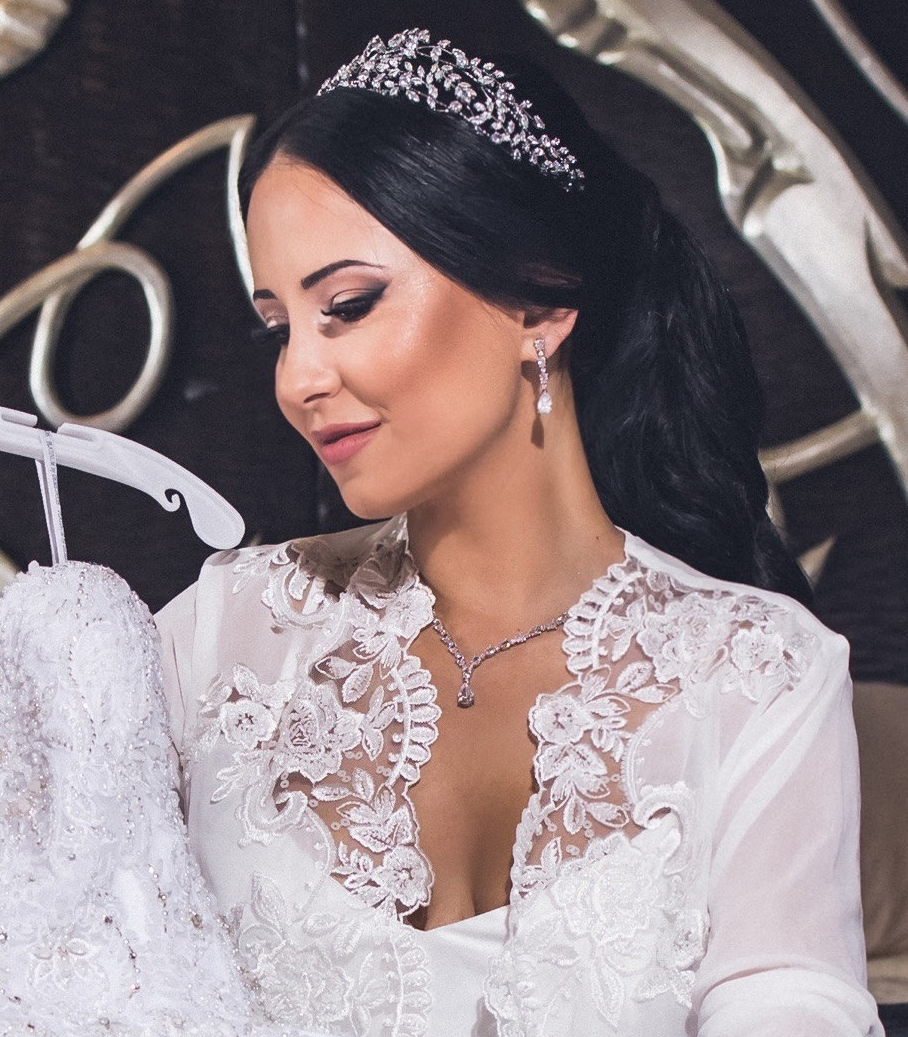 Nadelina- Exquisite and elegant 3 pcs CZ wedding necklace set