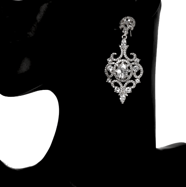 PrincessElena - Vintage statement crystal bridal earrings