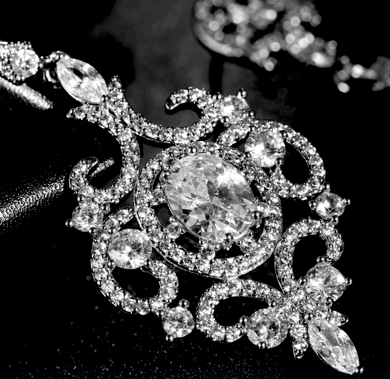 PrincessElena - Vintage statement crystal bridal earrings
