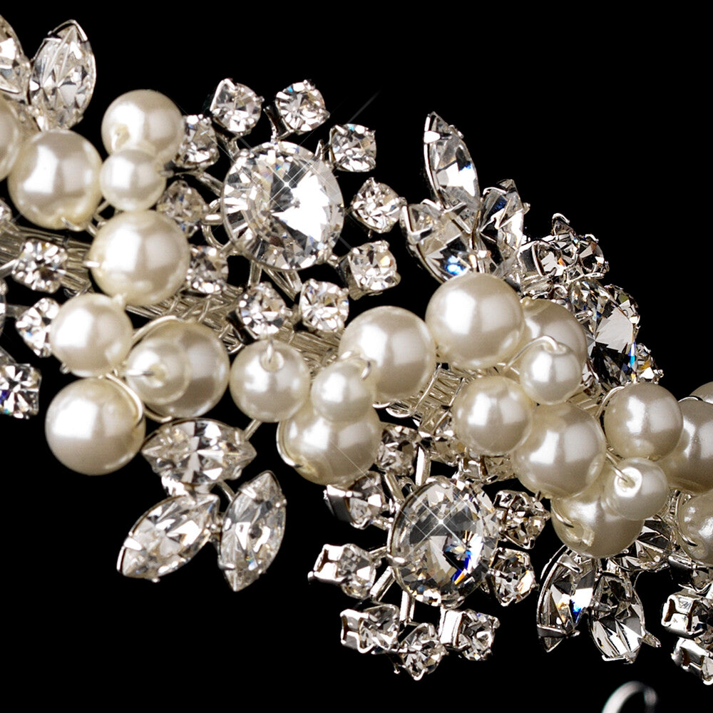 Kristen - Swarovski Crystal and pearl wedding headband