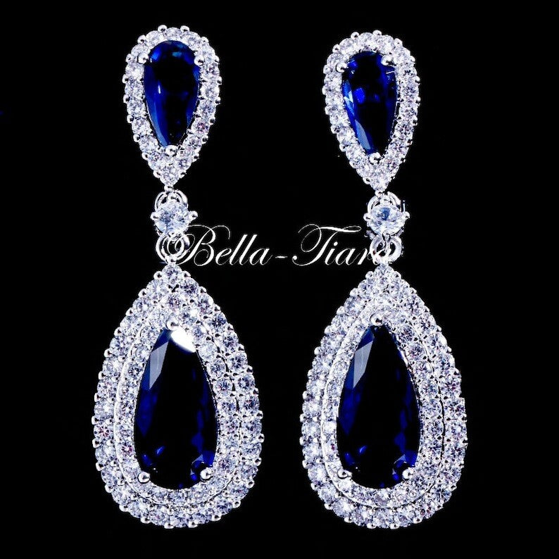 Azzurra - Swarovski Crystal Navy Sapphire Blue Tiara