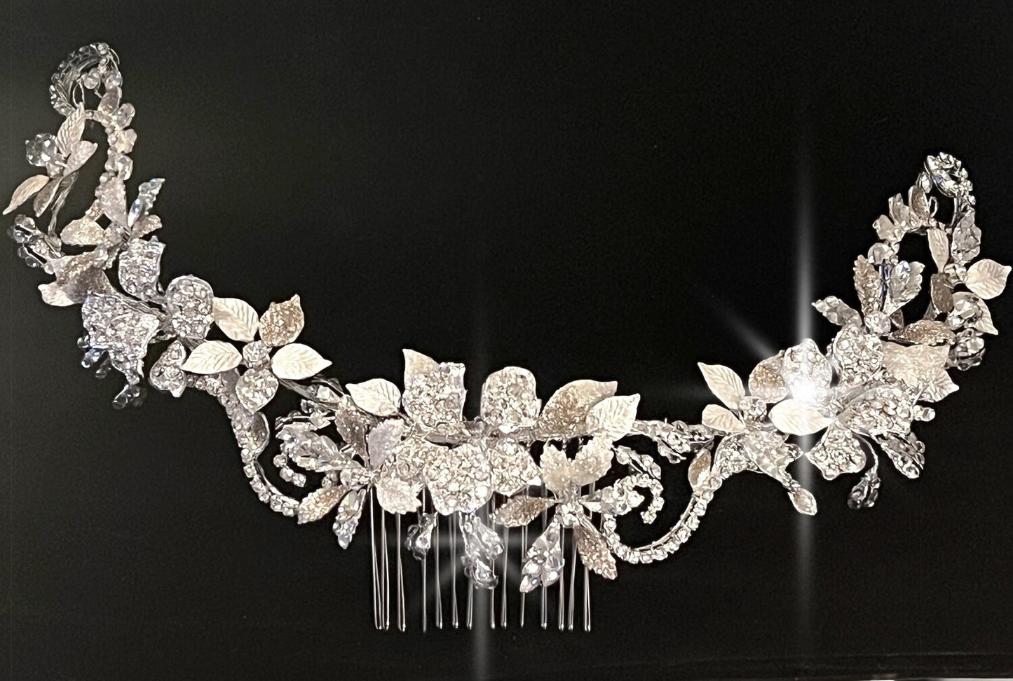 Clara, champagne Flower vine wedding headband