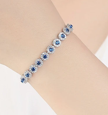 Celestina- Elegant 3pc CZ sapphire blue necklace set