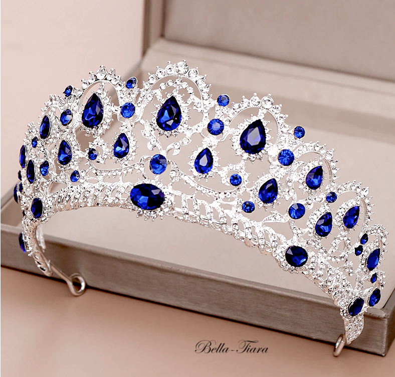 Mariablue - Royal Blue Crystal Tiara
