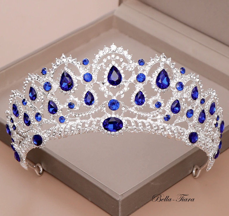 Mariablue - Royal Blue Crystal Tiara