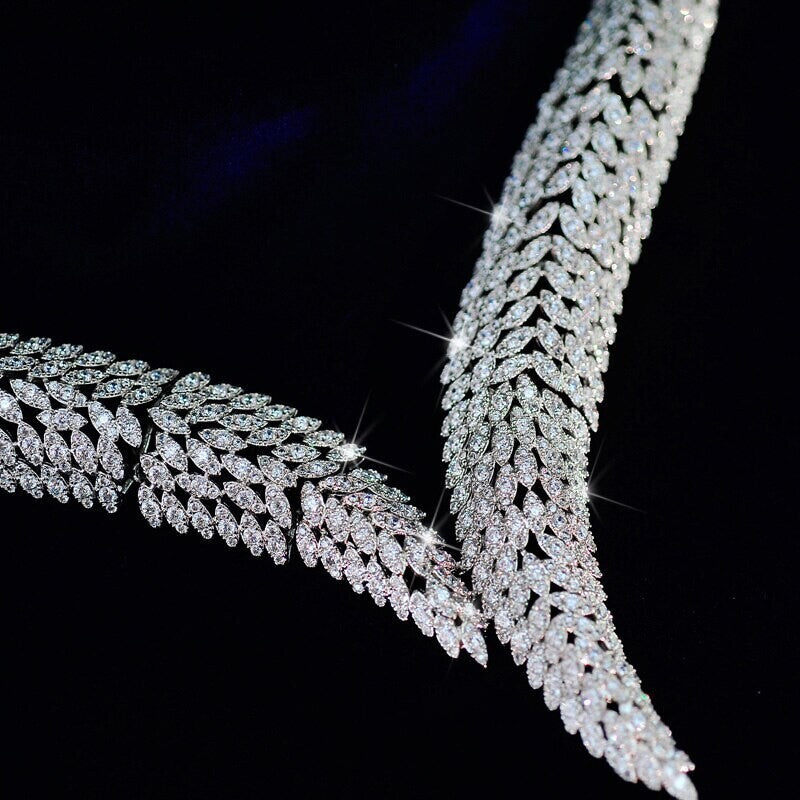 Madison - CZ statement necklace set (free bracelet)