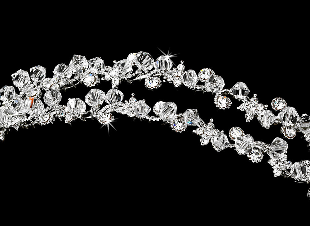 Simona - Gorgeous Swarovksi crystal double row wedding headband