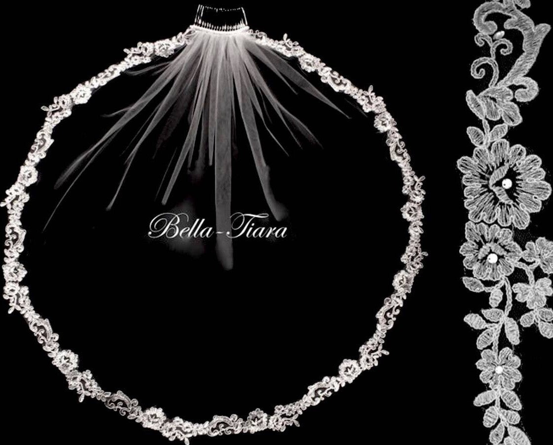 Giovanna - floral french lace communion veil