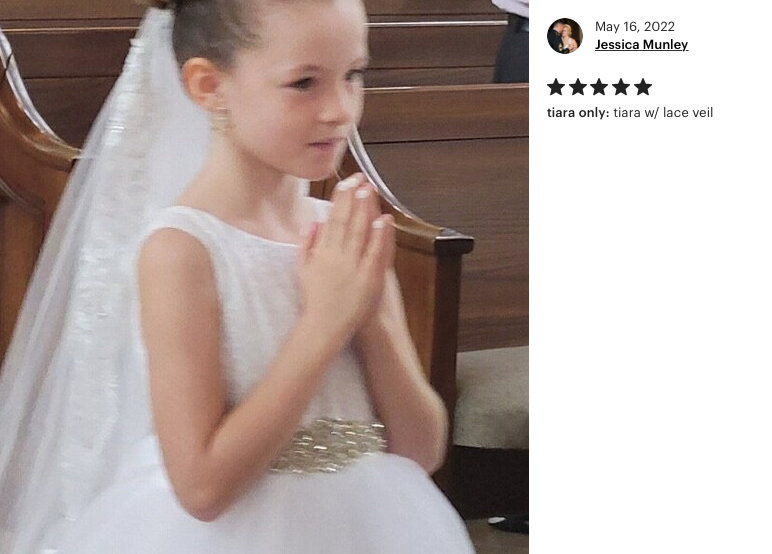 Mantilla lace communion veil