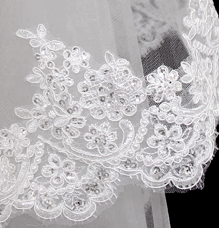 Mantilla lace communion veil