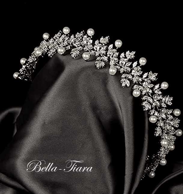 Marianna - Swarovski crystal and pearl wedding headband
