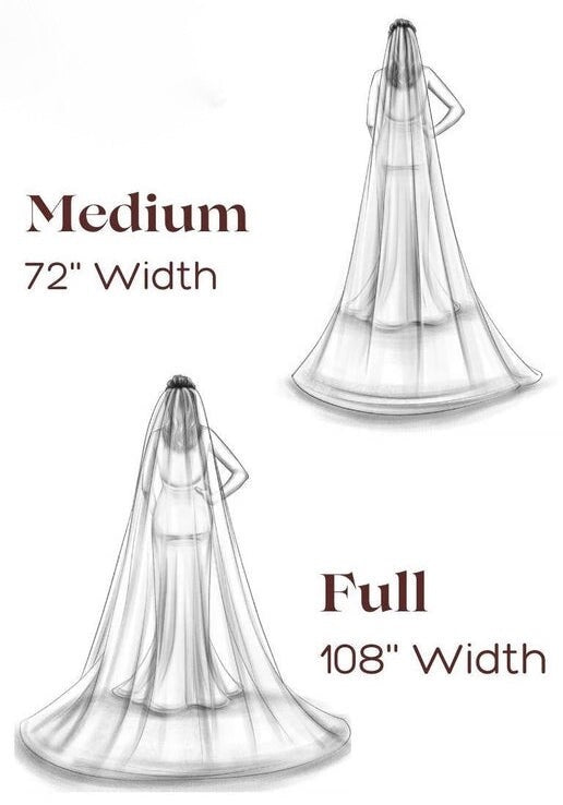 Luce – Elegant Beaded floor cathedral crystal trim veil