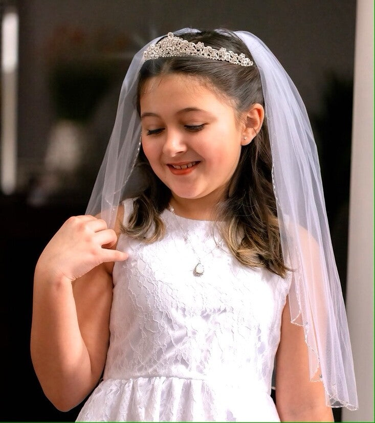 Amorina - Floral Swarovski Crystal communion tiara