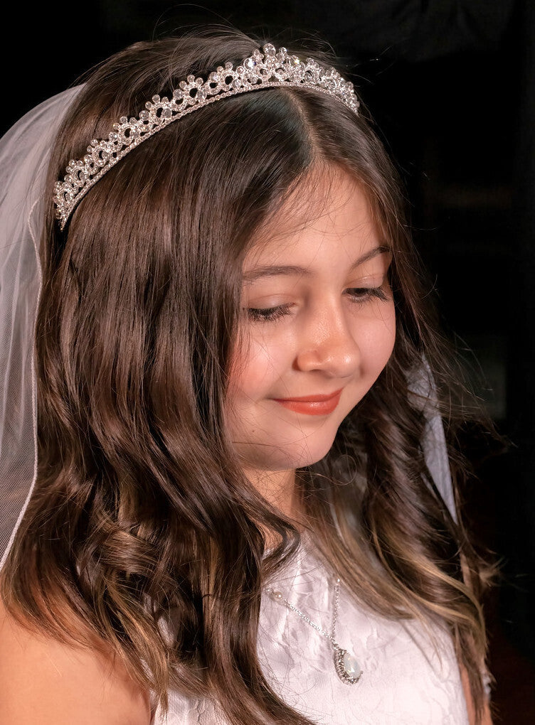 Dolce - Beautiful swarovski crystal communion tiara headpiece