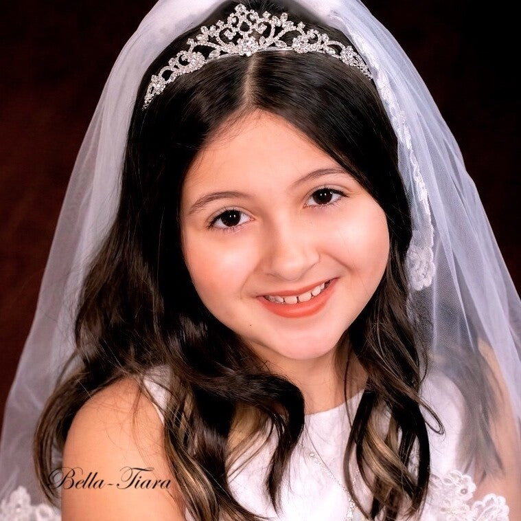 Sofia - Floral crystal first communion tiara