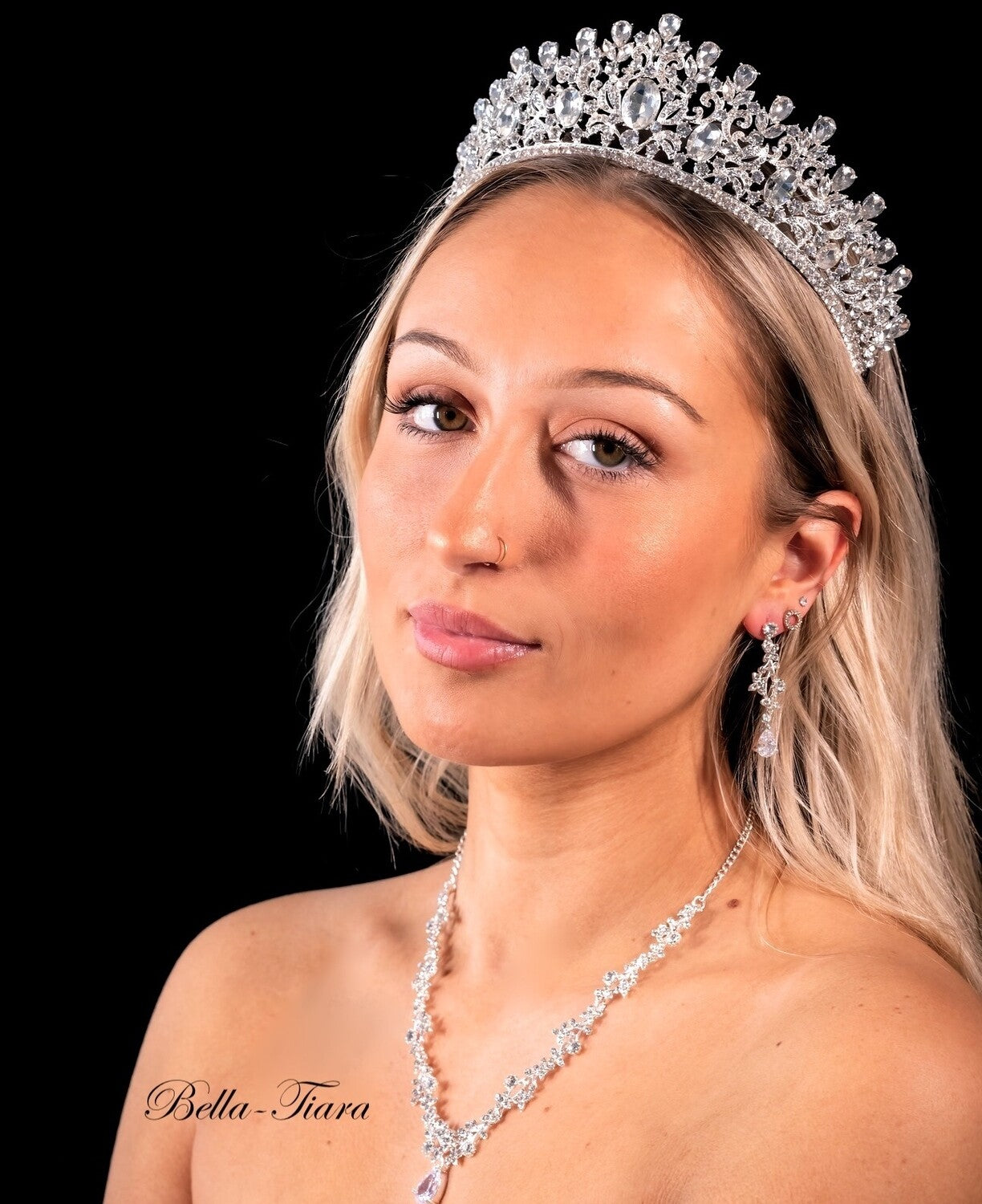 Marlina, Romantic floral vine bridal wedding necklace set