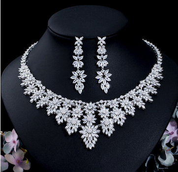 Stunning crystal statement necklace set