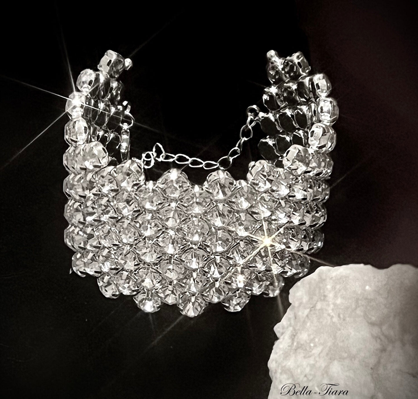 Lauren - Glamorous crystal cuff bracelet