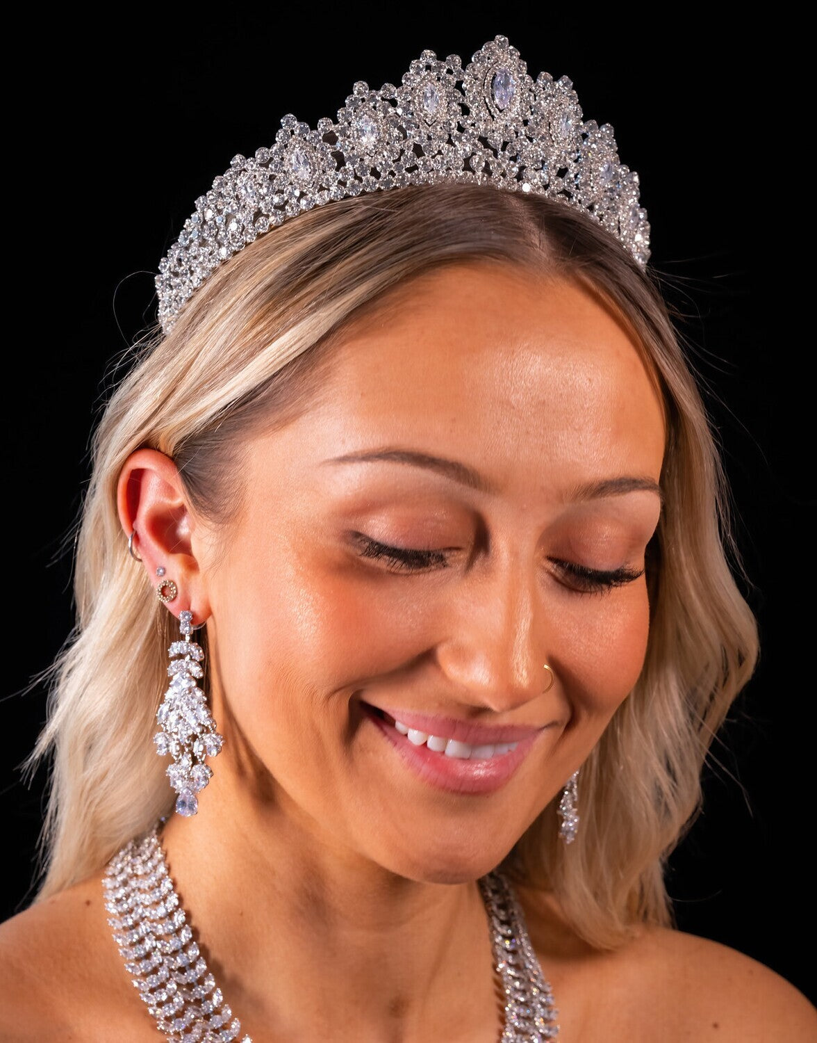 Alora - Swarovski Crystal  gold Tiara