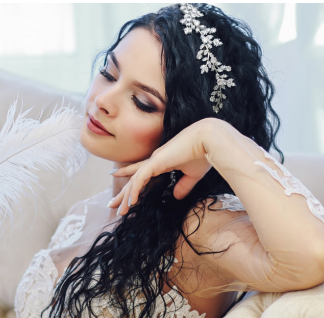 Roma, Crystal silver bridal headpiece