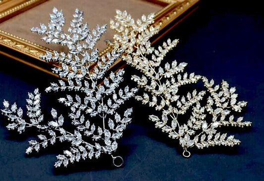 Silvia -Swarovski Crystal side hair comb clip