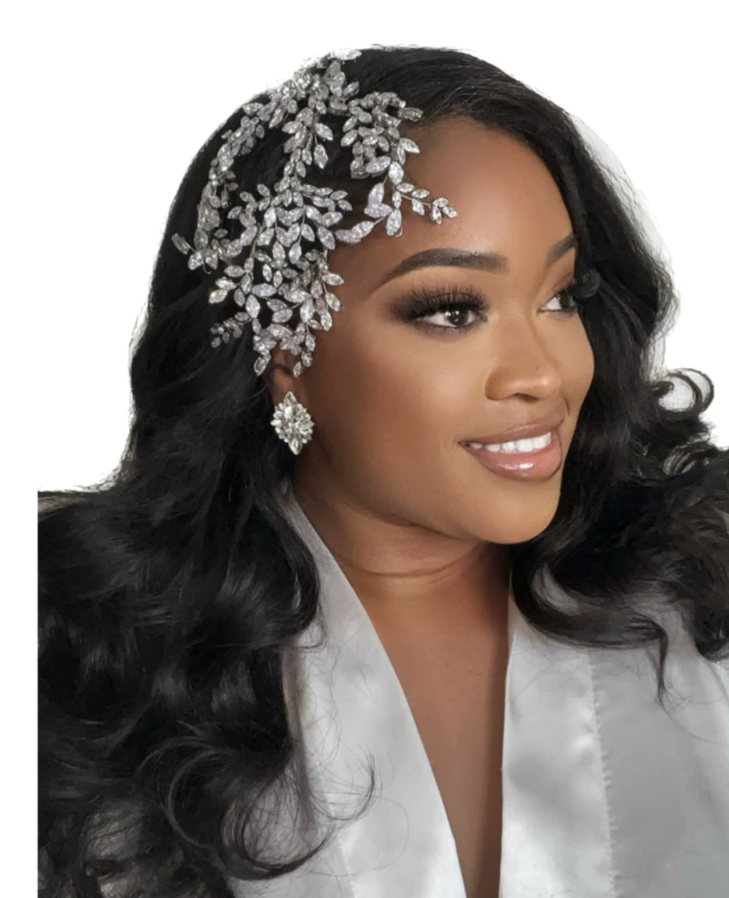 Savia - Swarovski pearl and crystal wedding headpiece