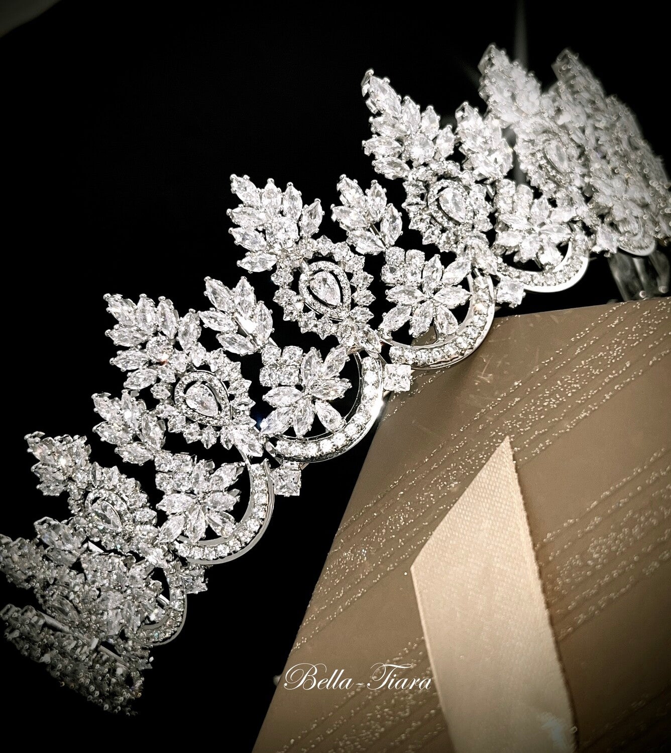 Princess Delphine, Elegant crystal Bridal Tiara